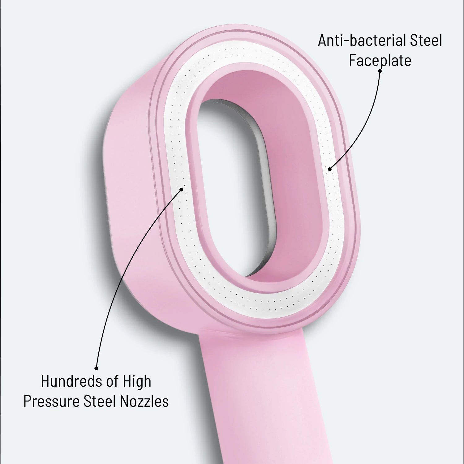 Handheld Shower head on a light gray background #Color=Pink